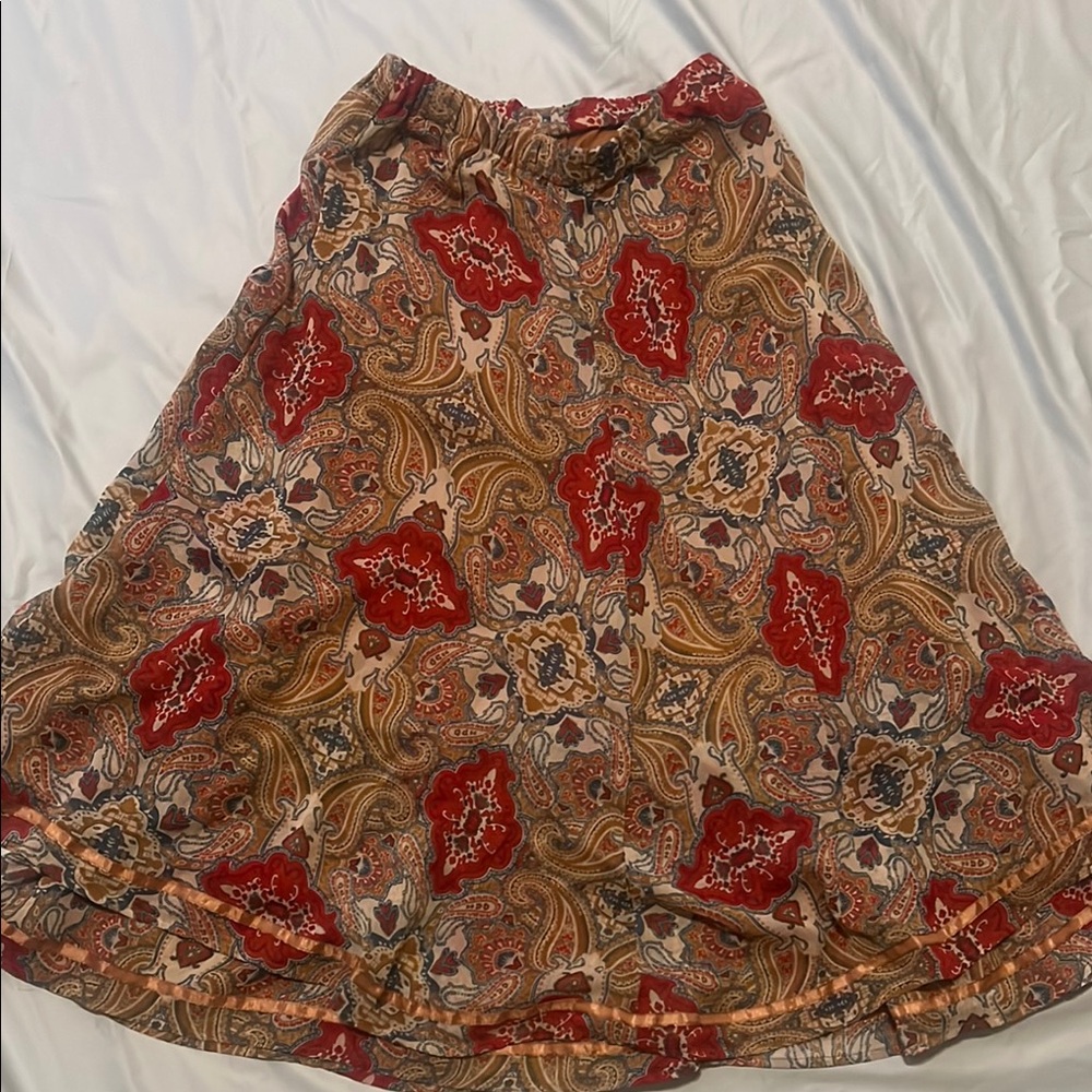 Red Maxi A-Line Resort Skirt